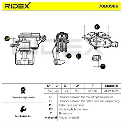 Brake Caliper RIDEX 78B0986 78B0986 - photo 7