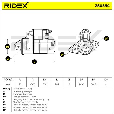 Starter RIDEX 2S0564 2S0564 - photo 6