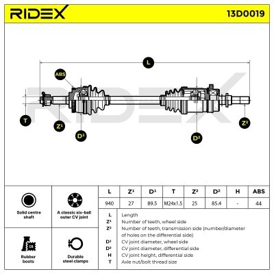 Drive Shaft RIDEX 13D0019 13D0019 - photo 6