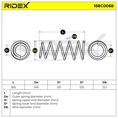 Suspension Spring RIDEX 188C0068 188C0068 - photo 7