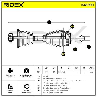 Drive Shaft RIDEX 13D0651 13D0651 - photo 7