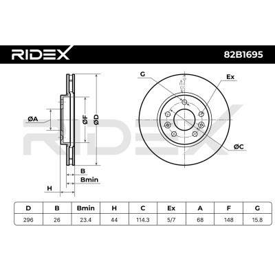 Brake Disc RIDEX 82B1695 82B1695 - photo 8