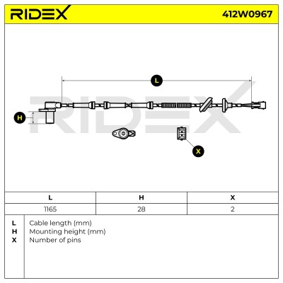 ABS Sensor RIDEX 412W0967 412W0967 - photo 6