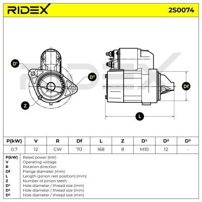 Starter RIDEX 2S0074 2S0074 - photo 7