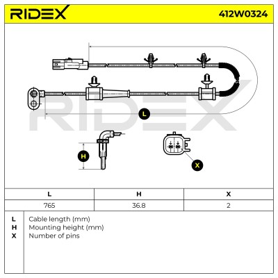 ABS Sensor RIDEX 412W0324 412W0324 - photo 6