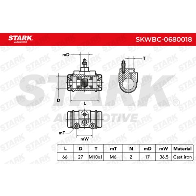 Wheel Brake Cylinder Stark SKWBC-0680018 SKWBC-0680018 - photo 7