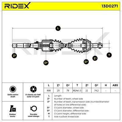Drive Shaft RIDEX 13D0271 13D0271 - photo 7