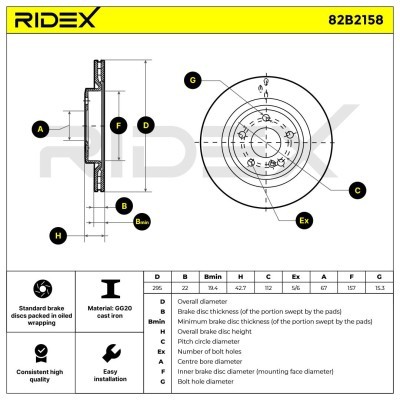 Brake Disc RIDEX 82B2158 82B2158 - photo 6