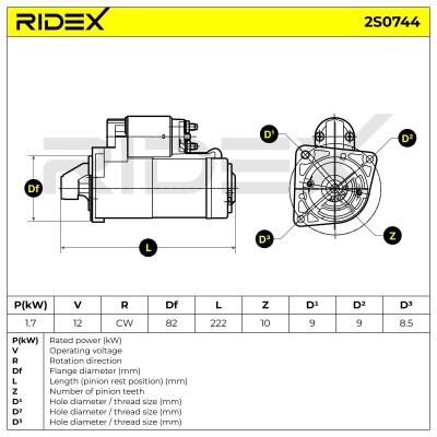 Starter RIDEX 2S0744 2S0744 - photo 7