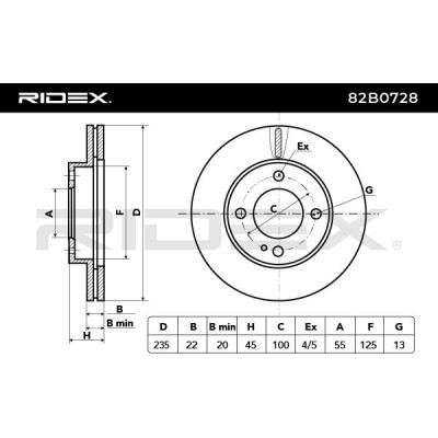 Brake Disc RIDEX 82B0728 82B0728 - photo 3
