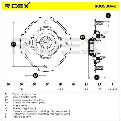 Strut Support Bearing Front RIDEX 1180S0040 1180S0040 - photo 5