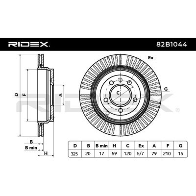 Brake Disc RIDEX 82B1044 82B1044 - photo 3