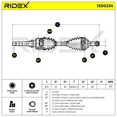 Drive Shaft RIDEX 13D0254 13D0254 - photo 6