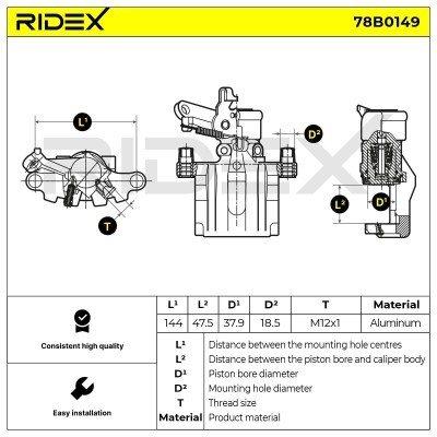 Brake Caliper RIDEX 78B0149 78B0149 - photo 4