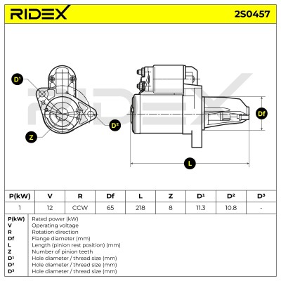 Starter RIDEX 2S0457 2S0457 - photo 7