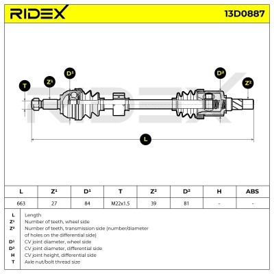 Drive Shaft RIDEX 13D0887 13D0887 - photo 7