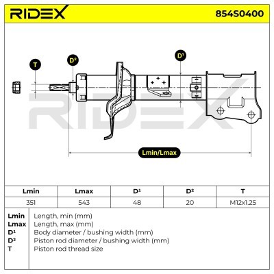 Shock Absorber RIDEX 854S0400 854S0400 - photo 9