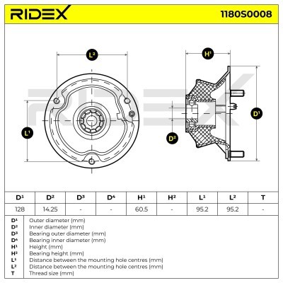 Strut Support Bearing Front RIDEX 1180S0008 1180S0008 - photo 4