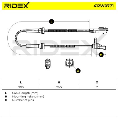 ABS Sensor RIDEX 412W0771 412W0771 - photo 6