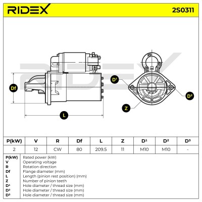 Starter RIDEX 2S0311 2S0311 - photo 7