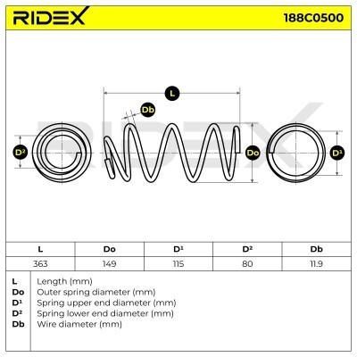 Suspension Spring RIDEX 188C0500 188C0500 - photo 4