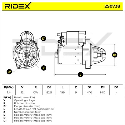 Starter RIDEX 2S0738 2S0738 - photo 6