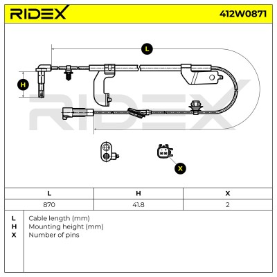 ABS Sensor RIDEX 412W0871 412W0871 - photo 6