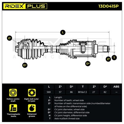 Drive Shaft RIDEX 13D0415P 13D0415P - photo 9