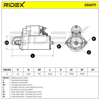 Starter RIDEX 2S0271 2S0271 - photo 7