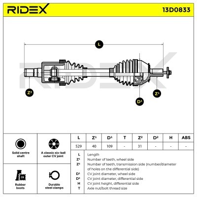 Drive Shaft RIDEX 13D0833 13D0833 - photo 7