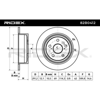 Brake Disc RIDEX 82B0412 82B0412 - photo 3