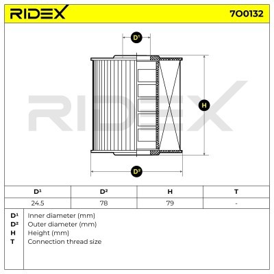Oil Filter RIDEX 7O0132 7O0132 - photo 5
