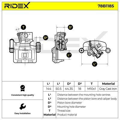 Brake Caliper RIDEX 78B1185 78B1185 - photo 5