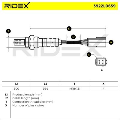 Lambda (Oxygen) Sensor RIDEX 3922L0659 3922L0659 - photo 6