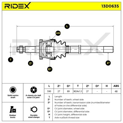Drive Shaft RIDEX 13D0635 13D0635 - photo 7