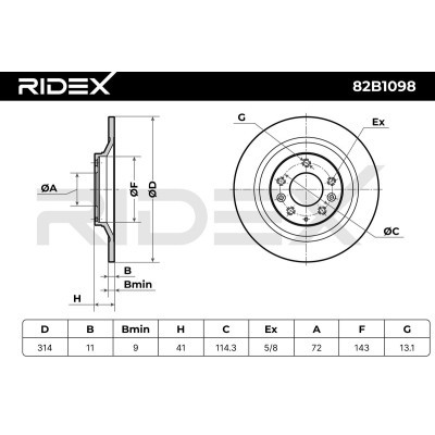 Brake Disc RIDEX 82B1098 82B1098 - photo 6