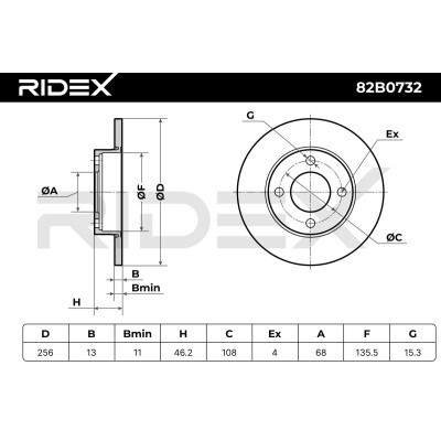 Brake Disc RIDEX 82B0732 82B0732 - photo 8