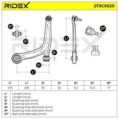 Control Arm RIDEX 273C0520 273C0520 - photo 4