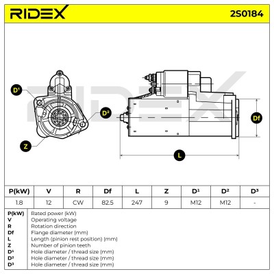 Starter RIDEX 2S0184 2S0184 - photo 6
