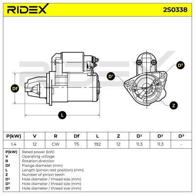 Starter RIDEX 2S0338 2S0338 - photo 7