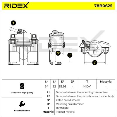 Brake Caliper RIDEX 78B0625 78B0625 - photo 4