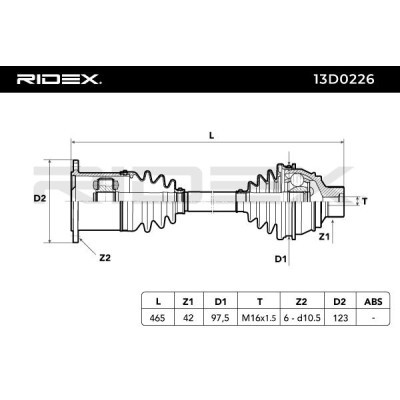Drive Shaft RIDEX 13D0226 13D0226 - photo 6