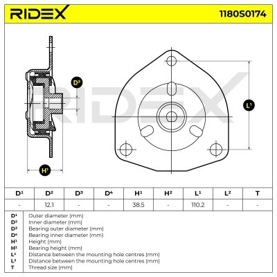 Strut Support Bearing Front RIDEX 1180S0174 1180S0174 - photo 4