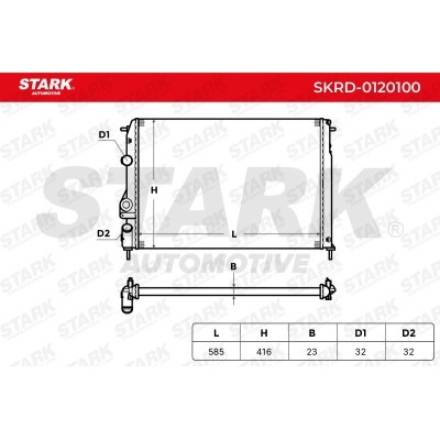 Radiator, Engine Cooling Stark SKRD-0120100 SKRD-0120100 - photo 3