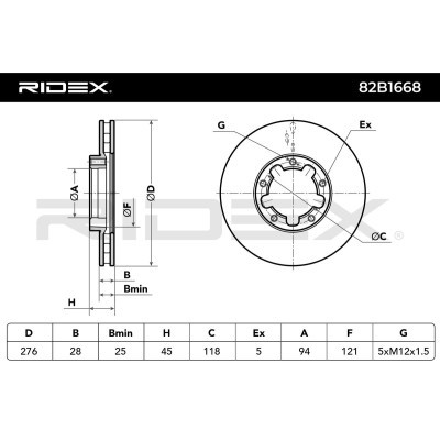 Brake Disc RIDEX 82B1668 82B1668 - photo 5