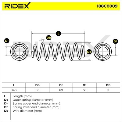 Suspension Spring RIDEX 188C0009 188C0009 - photo 5