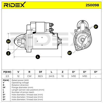 Starter RIDEX 2S0098 2S0098 - photo 7