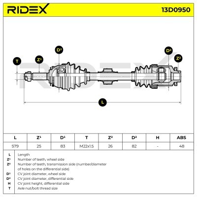 Drive Shaft RIDEX 13D0950 13D0950 - photo 7
