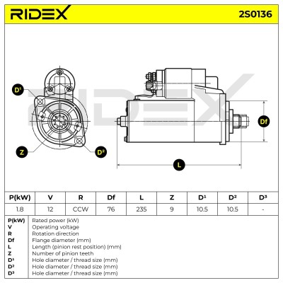 Starter RIDEX 2S0136 2S0136 - photo 8