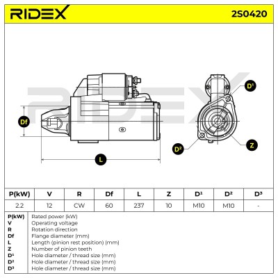 Starter RIDEX 2S0420 2S0420 - photo 7